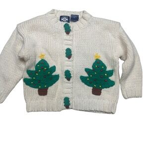 Festive holiday knit Christmas‎ tree toddler sweater 18 moths cardigan winter